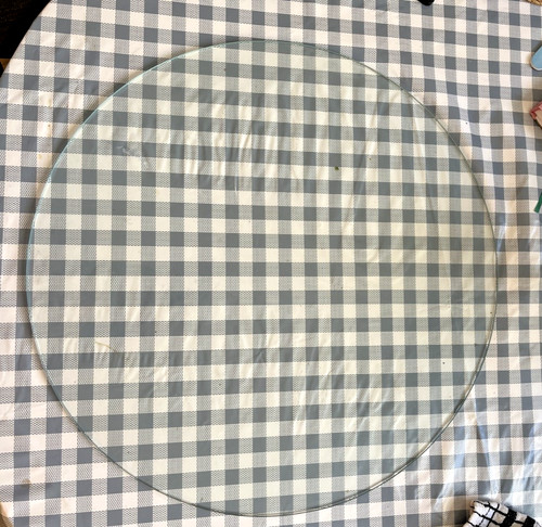 Round tempered glass table top - table,