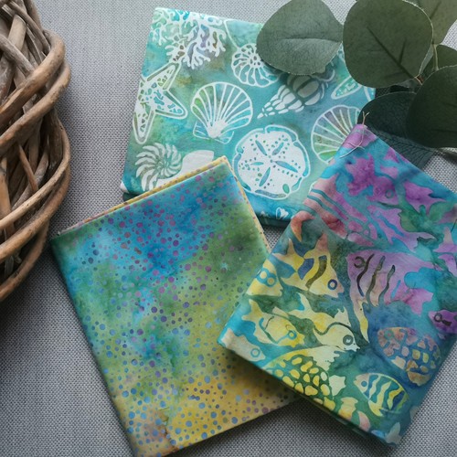 Batik cotton fabric - cotton, bundle,