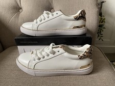 Moda in Pelle Balina White Natural Trainers Lace Up Size 41 UK 8 NEW in box