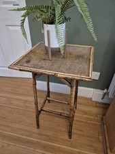 Tiger Bamboo Vintage Tall Side Table Plant Stand 