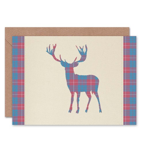 Scottish highland stag tartan - scottish,