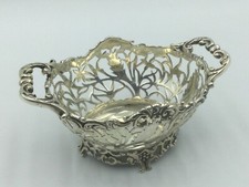 SUPERB VICTORIAN SOLID SILVER WILLIAM COMYNS FRETWORK BOWL, LOND C1897