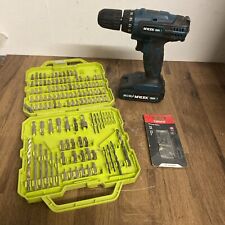 Mylek 18V Cordless Drill Driver Kit Combi - WITH RYOBI BIT SET BOX - USED