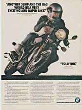 Vintage Colour Magazine Advert 1980. BMW R65