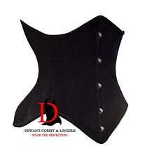 Velvet Corset Waist Training Steel Boned Underbust Corset Women's Black Corset