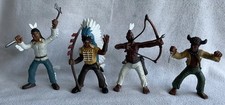 Collectable Set Of 4x Vintage Native American Indian Wild West Figures, Simba