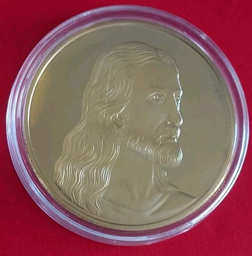 Christian gold plated coin - gold,