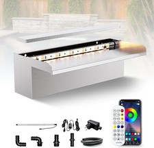 Longrun 30x15cm Pond Waterfall Blade Kit, 304 Stainless Steel, Bluetooth LED