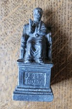 St. Pietro Roma Small 3 1/4" Statue Unknown Cast Metal See Photos