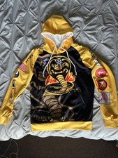 Cobra Kai First Strike No Mercy Yellow & Black Hoodie Unisex Size 2XL (UK XL)