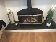 Gas Fire Bench Freestanding Log Effect Gazco Riva 67DV Balanced Flue Convector