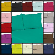 Flat Sheets Polycotton Plain Dyed Hotel Quality in Single Double King Super King