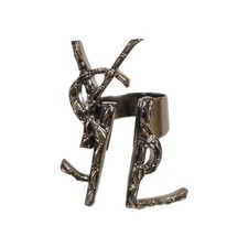 Yves Saint Laurent Opyum De-structured Crocodile Ring Silver Size M