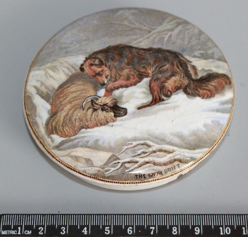 Antique prattware pot lid the - prattware,