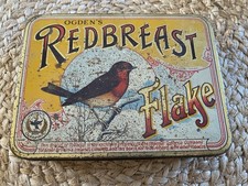 Vintage Large Ogdens Redbreast Flake Tobacco Tin Advertising Circa 1920 Robin