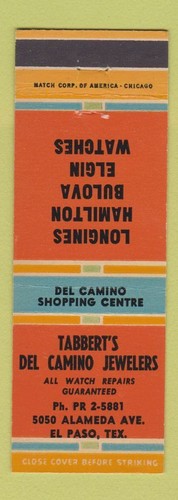 Matchbook cover tabbert s - cover, tabbert's