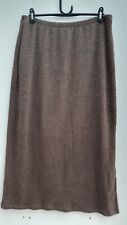 Kim & co boucle knit elasticated waist maxi skirt new size large dark taupe bxd
