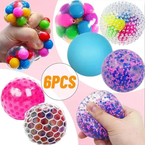 6pcs mini squishy stress balls - 6pcs,
