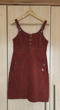 Joe Browns Rust Orange Corduroy Pinafore Dress - Size 10 (Worn Twice)