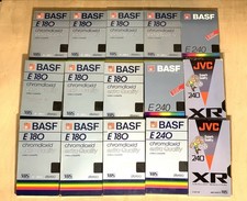 JOB LOT  Of 15 Blank Recordable VHS Video Cassette Tapes Bundle