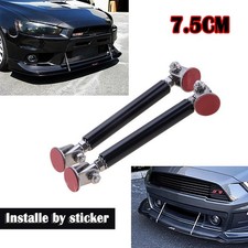 2PCS 75mm Black Adjustable Car Bumper Lip Splitter Strut Rod Support Bar Kit