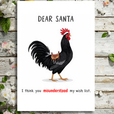 Naughty Funny Christmas Card Rude Adult Humorous Ride Big Cock Cheeky LARGE A5
