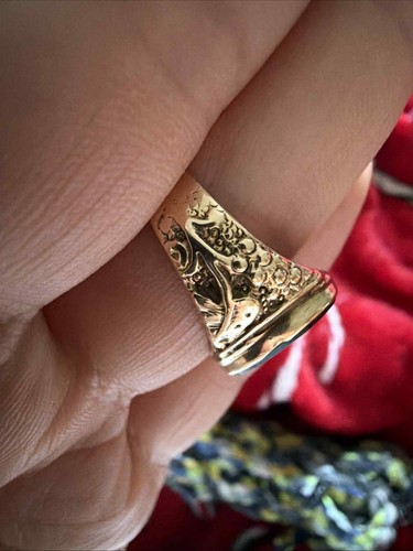 Vintage 9ct gold onyx signet - vintage,