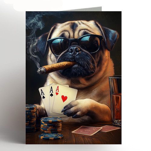 Pug birthday card greeting - birthday,