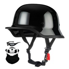 Vintage German Motorcycle Half Helmet Retro Open Face Helmet for Cruiser Scooter