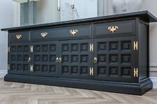 Large Antique Mid Century Solid Oak Sideboard Dresser Console Table Showhome