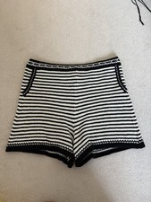 Ladies Womens White and Black Crotchet Shorts from Primark Size Large