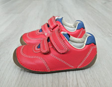 Clarks First Shoes Baby Todder Boys Shoes Red Leather Size Infants 2G / 17.5