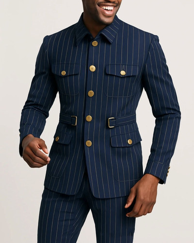 Men safari jackets - safari, navy
