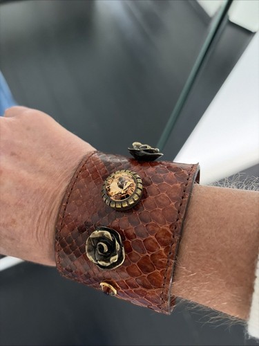Genuine snake skin cuff - genuine,