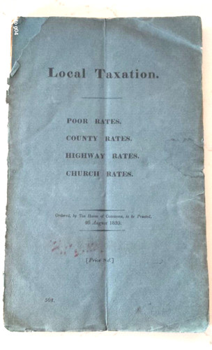 Local taxation rates - taxation, 1839