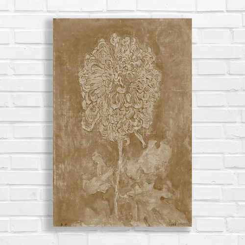 Floral chrysanthemum sepia - floral,