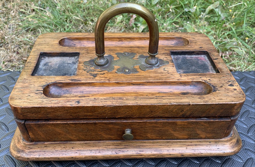 Antique oak wooden desk - antique,