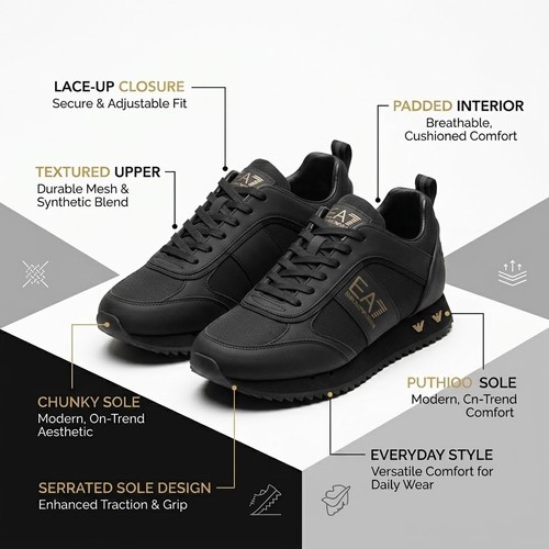 Mens black chunky trainers - mens,