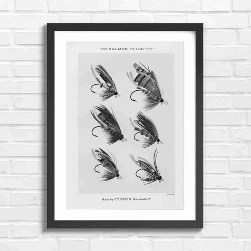 Vintage salmon fly - fishing, art