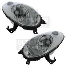 Headlights Fits Nissan Micra K12 Hatchback 2002-2007 Chrome Inner Headlamps Pair
