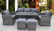 RATTAN WICKER GARDEN OUTDOOR CUBE TABLE AND CHAIRS FURNITURE PATIO DINING SET 