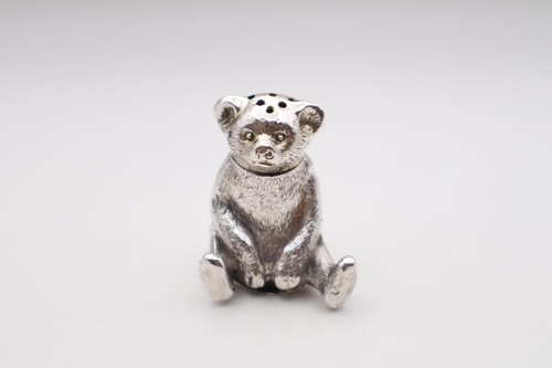 Antique sterling silver teddy - silver,