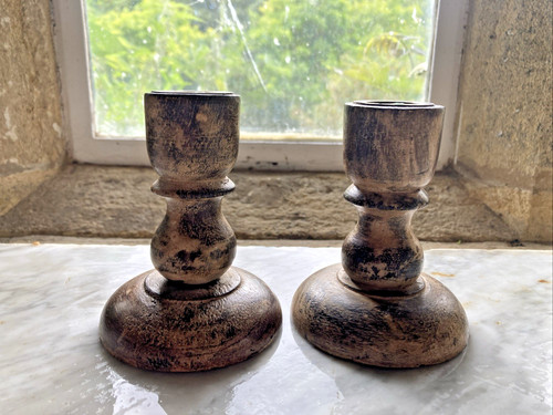 Pair sia wooden candle - sia,