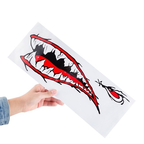 Fish teeth mouth stickers - fish,