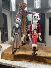 Disneys Nightmare Before Christmas 3 Action Figure Plush Dolls Good Condition