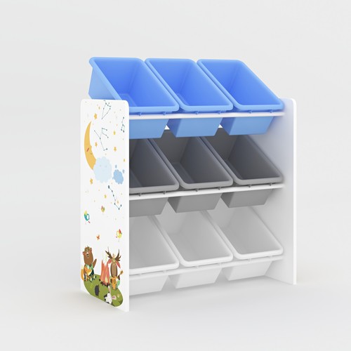 Toy storage unit kids wooden - toy,