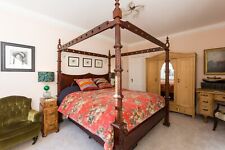 Stunning Mahogany Four Poster Superking Size Bed - 215cm H x 240cm L x 180cm W