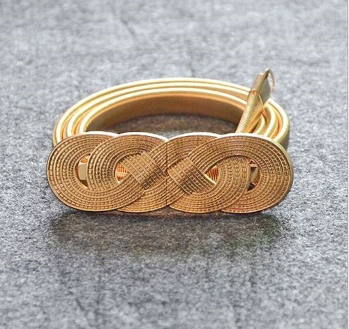 Gold swirl metal elastic thin - metal,