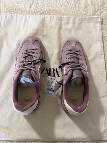 Zara dusty pink suede sneakers - dusty,