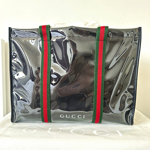Gucci patent black tote bag - patent,